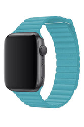 Curea Ceas Apple Watch Casual Leather Aquamarine - WATCHERS