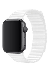 Curea Ceas Apple Watch Casual Leather White - WATCHERS