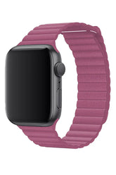 Curea Ceas Apple Watch Casual Leather Pink - WATCHERS