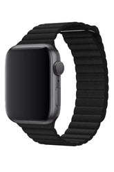 Curea Ceas Apple Watch Casual Leather Black - WATCHERS