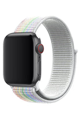 Curea Ceas Apple Watch Nylon Sport White Rainbow - WATCHERS