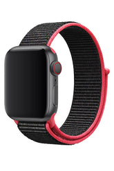 Curea Ceas Apple Watch Sport Nylon Raspberry Black - WATCHERS