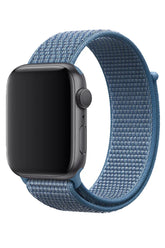 Curea Ceas Apple Watch Sport Nylon Platin Blue - WATCHERS