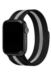Curea Ceas Apple Watch Milanese White Racing Stripe Metalica - WATCHERS