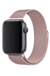 Curea Ceas Apple Watch Milanese Sand Pink Metalica - WATCHERS