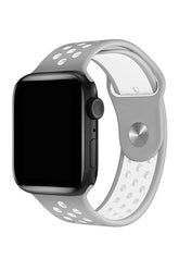 Curea Ceas Apple Watch Silicon Sport Gray White - WATCHERS