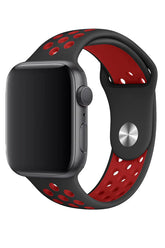 Curea Ceas Apple Watch Silicon Sport Black Red - WATCHERS