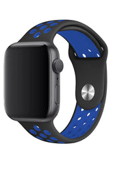 Curea Ceas Apple Watch Sport Silicon Black Blue - WATCHERS