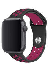 Curea Ceas Apple Watch Sport Silicon Black Pink - WATCHERS