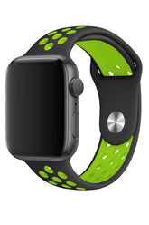 Curea Ceas Apple Watch Silicon Sport Black Green - WATCHERS
