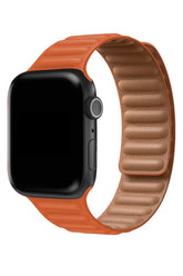 Curea Ceas Apple Watch California Leather Terracotta Orange - WATCHERS