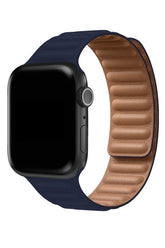 Curea Ceas Apple Watch California Leather Pure Blue - WATCHERS