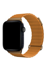 Curea Ceas Apple Watch Leather Majestic Warm Orange - WATCHERS