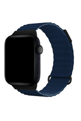 Curea Ceas Apple Watch Leather Majestic Dark Blue - WATCHERS