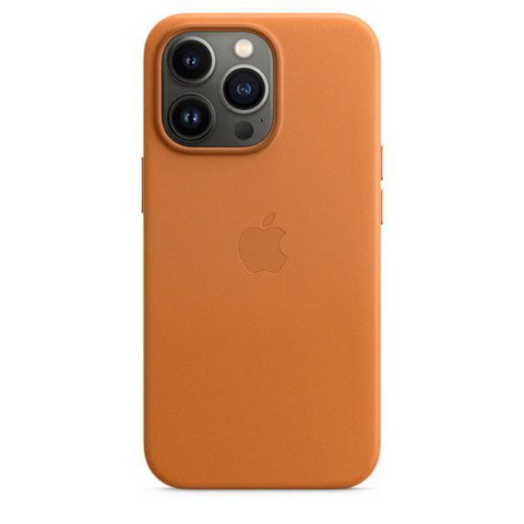 Husa iPhone MagSafe din Piele pentru iPhone 13 Pro Max Golden Brown - WATCHERS
