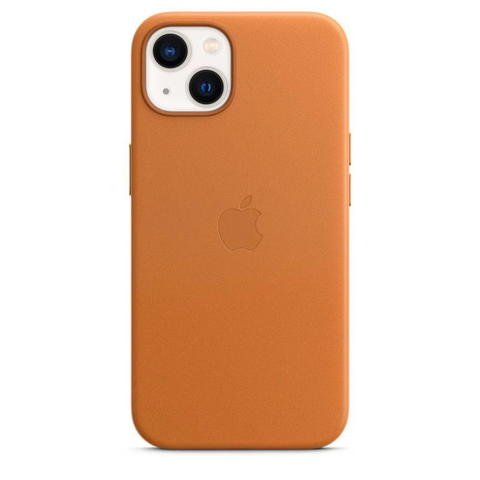 Husa iPhone MagSafe din Piele pentru iPhone 13 Mini Golden Brown - WATCHERS