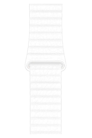 Curea Ceas Apple Watch Casual Leather White - WATCHERS