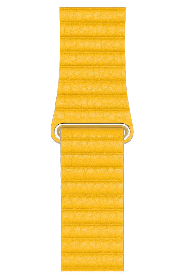 Curea Ceas Apple Watch Casual Leather Yellow - WATCHERS