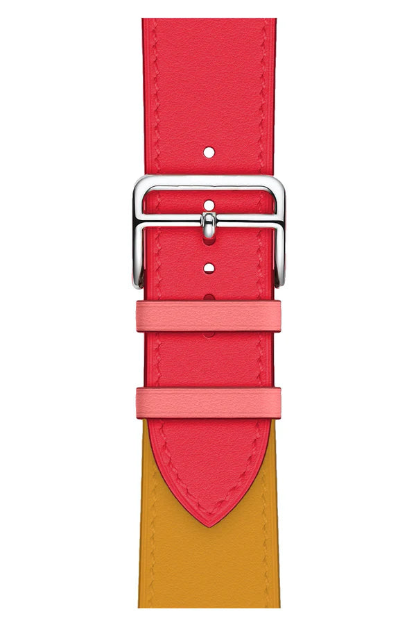 Curea Ceas Apple Watch Leather Monarch Pink/Orange - WATCHERS
