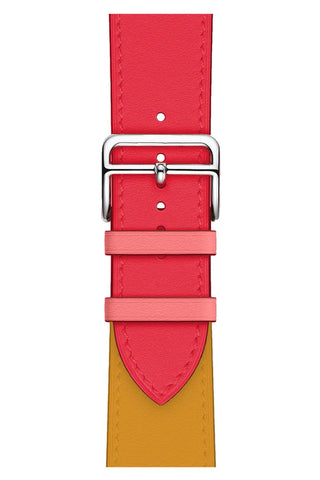 Curea Ceas Apple Watch Leather Monarch Pink/Orange - WATCHERS