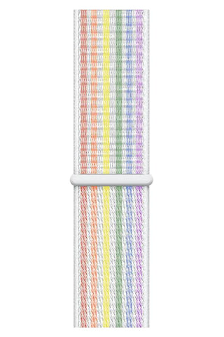 Curea Ceas Apple Watch Nylon Sport White Rainbow - WATCHERS