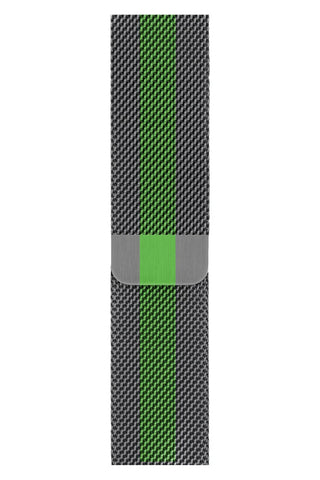 Curea Ceas Apple Watch Milanese Green Stripe Metalica - WATCHERS
