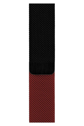 Curea Ceas Apple Watch Milanese Charcoal Red Metalica - WATCHERS