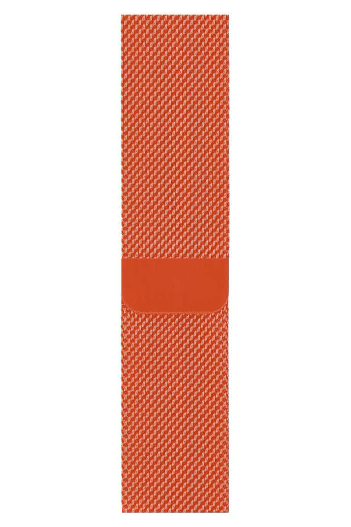 Curea Ceas Apple Watch Milanese Bright Orange Metalica - WATCHERS