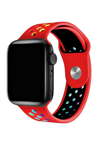 Curea Ceas Apple Watch Sport Silicon Orange Rainbow - WATCHERS