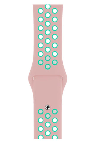 Curea Ceas Apple Watch Sport Silicon Pink Green - WATCHERS