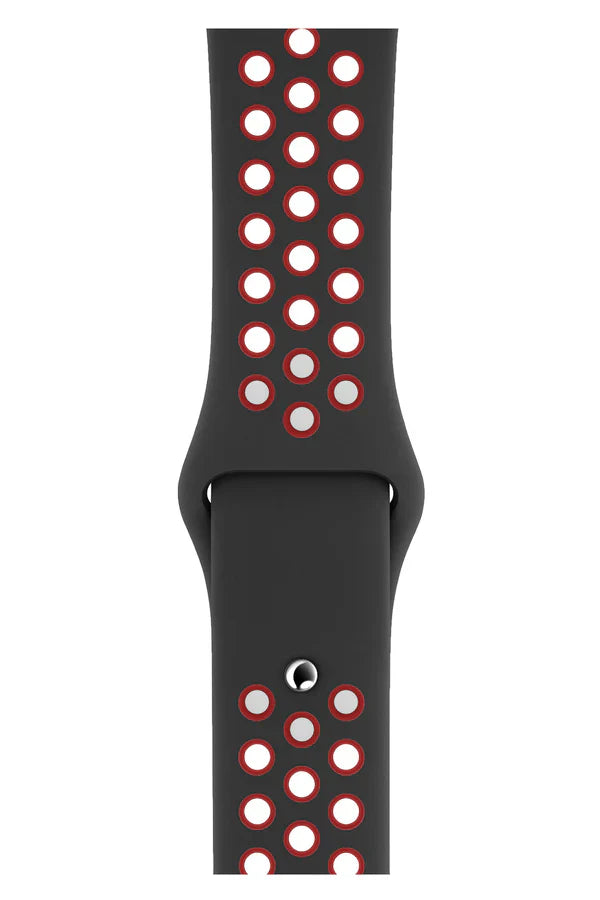 Curea Ceas Apple Watch Silicon Sport Black Red - WATCHERS