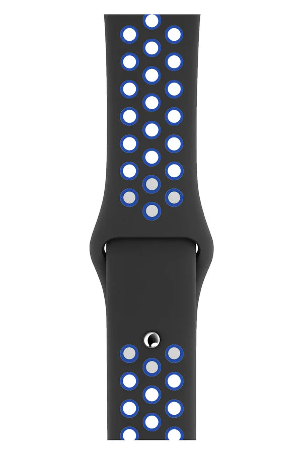 Curea Ceas Apple Watch Sport Silicon Black Blue - WATCHERS