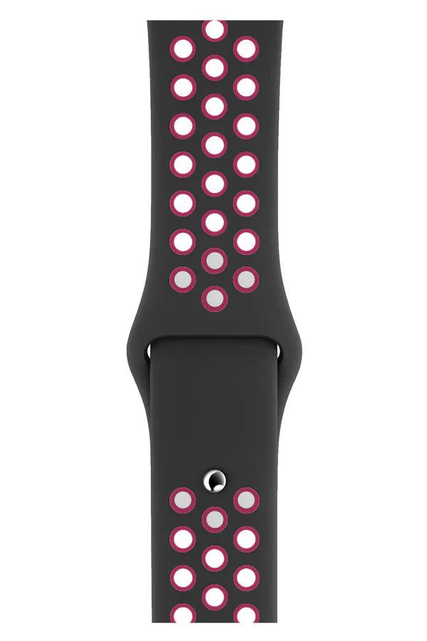 Curea Ceas Apple Watch Sport Silicon Black Pink - WATCHERS
