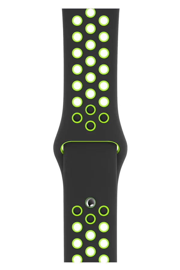 Curea Ceas Apple Watch Silicon Sport Black Green - WATCHERS