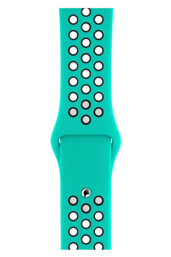 Curea Ceas Apple Watch Sport Silicon Black Turquoise - WATCHERS