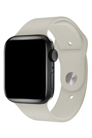 Curea Ceas Apple Watch Silicon Clasic Beige White - WATCHERS