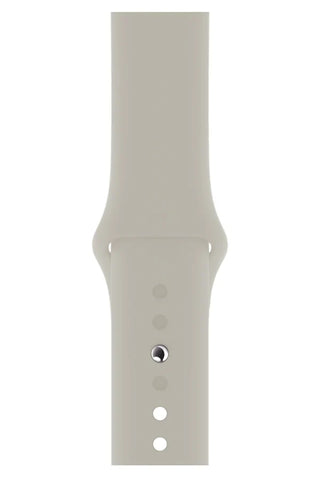 Curea Ceas Apple Watch Silicon Clasic Beige White - WATCHERS