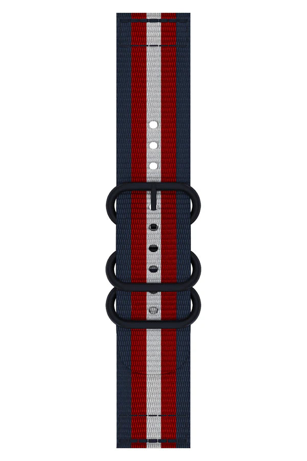 Curea Ceas Apple Watch Nylon Echo Blue/Red & White - WATCHERS