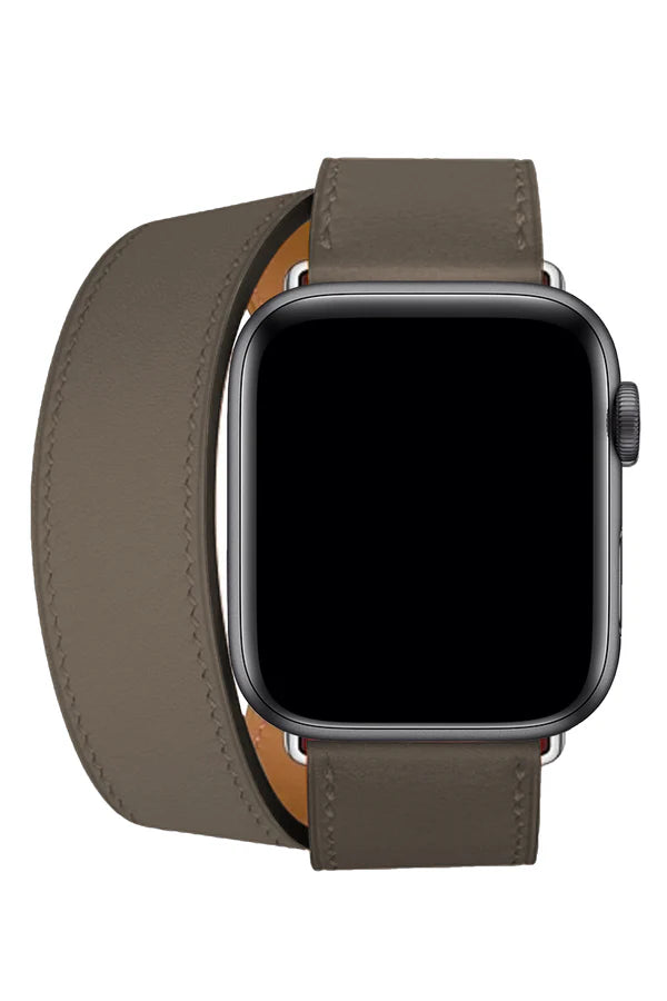 Curea Ceas Apple Watch Leather Monarch Spiral Taupe - WATCHERS