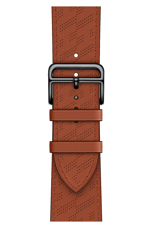 Curea Ceas Apple Watch Leather Perforated Monarch Ocre - WATCHERS