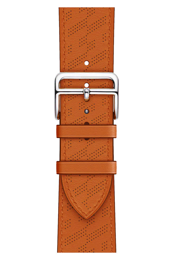 Curea Ceas Apple Watch Leather Perforated Monarch Orangeade - WATCHERS