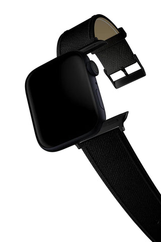 Curea Ceas Apple Watch Leather Saffiano Black - WATCHERS