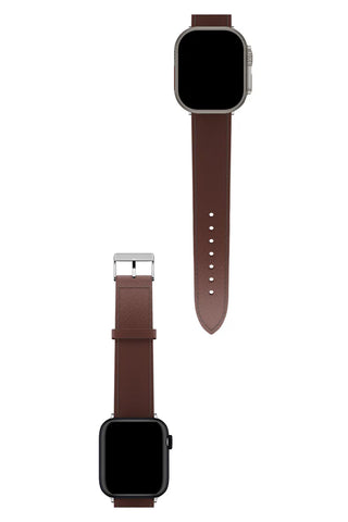 Curea Ceas Apple Watch Leather Saffiano Dark Brown - WATCHERS